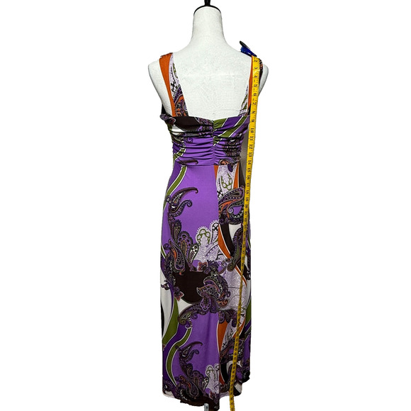 Bisou Bisou Dress 8 Maxi Y2K Baby Doll Purple Colorful Sleeveless Stretch - Picture 4 of 10
